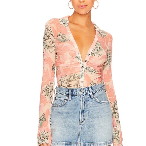 🆕Free People Semi-Sheer Blouse - Picture 5 of 14